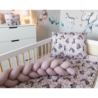 Mantinel pletený vrkoč Vafel - Zebra