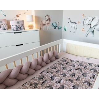 Mantinel pletený vrkoč Vafel - Zebra