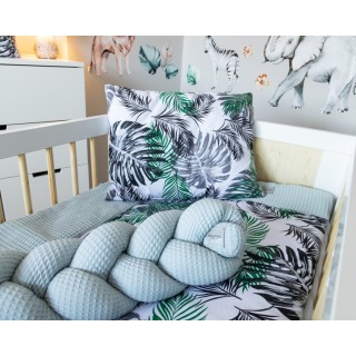 Mantinel pletený vrkoč Vafel - Listy