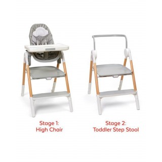 Jedálenská stolička 2v1 Sit To Step šedo-biela