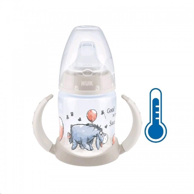 Dojčenská fľaša na učenie NUK Medvedík Pú s kontrolou teploty 150 ml