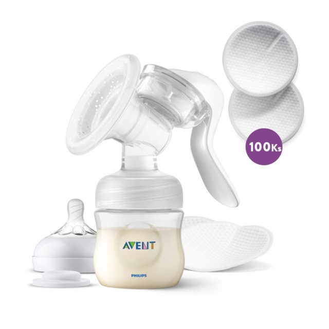 Philips AVENT Odsávačka mlieka manuálna + Vložky do podprsenky 100 ks