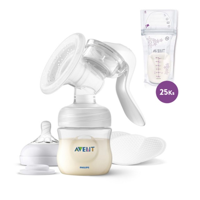 Philips AVENT Odsávačka mlieka manuálna + Sáčky na mlieko 180 ml, 25 ks