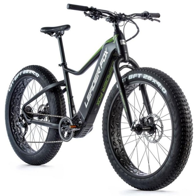 FAT E-BIKE LEADER FOX BRAGA 26" | 18 " ČIERNA MATNÁ/ ZELENÁ