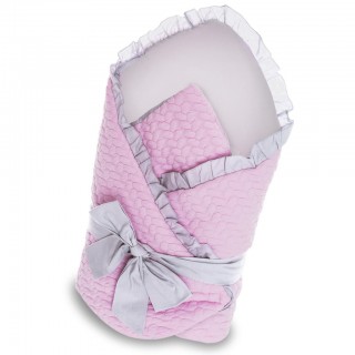 Zavinovačka s mašľou Belisima Zajačik ružovo-sivá