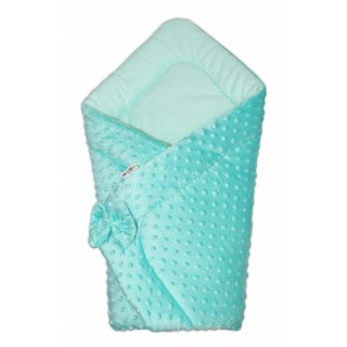 Luxusná zavinovačka s mašľou Minky Baby Duo - ružová
