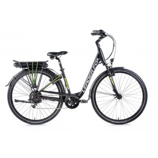 BICYKEL S ELEKTROPOHONOM LEADER FOX PARK 28" 13AH (468WH) | 16.5 " ČIERNA MATNÁ/ ZELENÁ