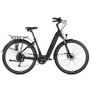 MESTSKÝ BICYKEL S ELEKTROPOHONOM LEADER FOX SAGA 28" | 16.5 " ČIERNA/ZLATÁ