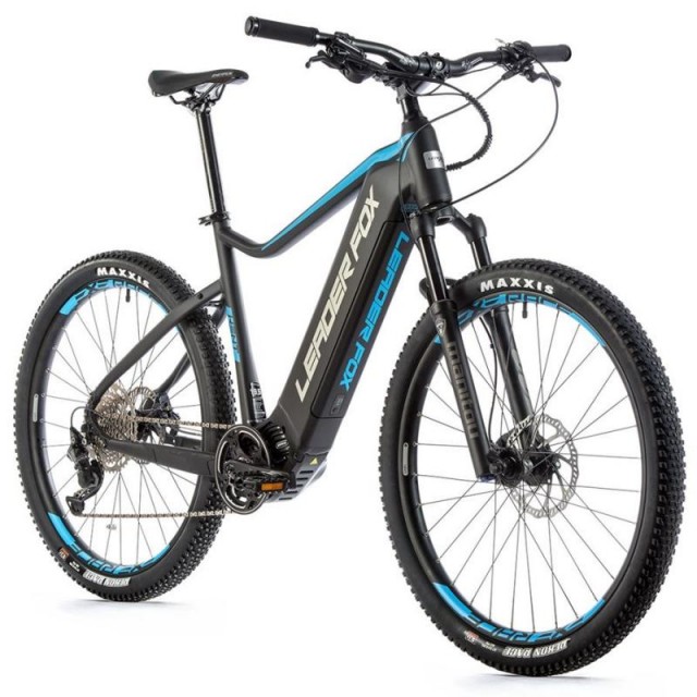 BICYKEL S ELEKTROPOHONOM LEADER FOX E-KENT 27,5", 20AH, 720WH | 19.5 " ČIERNA MATNÁ/MODRÁ