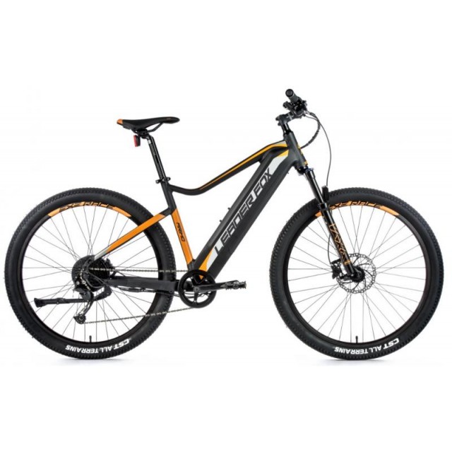 BICYKEL S ELEKTROPOHONOM LEADER FOX E-ARIMO 29" 2021, 36V/15 AH | 21.5 " ČIERNA MATNÁ/ ORANŽOVÁ