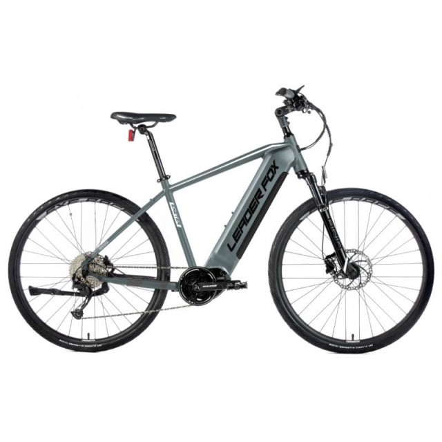 ELEKTROBICYKEL LEADER FOX EXETER 28" 36V/17,5 AH S MOTOROM BAFANG MODEST | 17.5 " SIVÁ/ BIELA