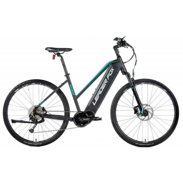 ELEKTROBICYKEL LEADER FOX EXETER 28" dámsky 36V/15 Ah 540Wh, s motorom BAFANG MODEST 18 " ČIERNA MATNÁ/ SVETLA ZELENÁ