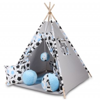 Stan pre deti týpí s veľkou výbavou, Football - modrá /šedá