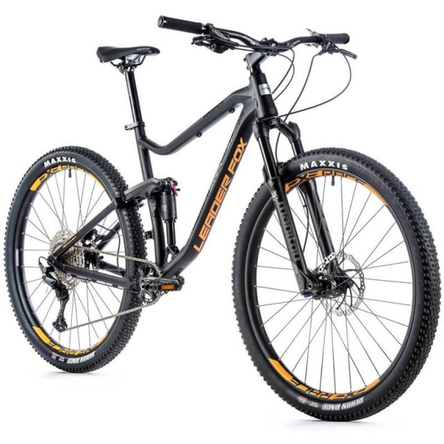 29" CELOODPRUŽENÝ HORSKÝ BICYKEL LEADER FOX HARPER 19.5 " ČIERNA MATNÁ/ORANŽOVÁ