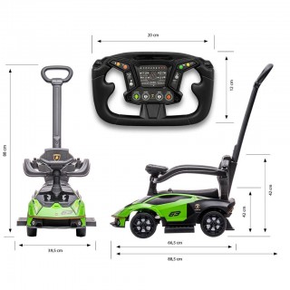 Detské odrážadlo so zvukom a vodiacou tyčou LAMBORGHINI ESSENZA SC V12