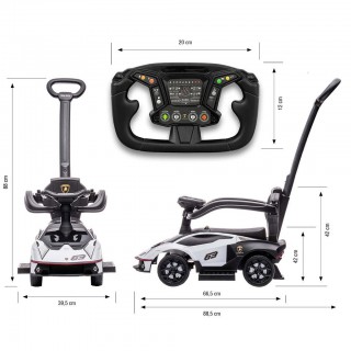 Detské odrážadlo so zvukom a vodiacou tyčou LAMBORGHINI ESSENZA SC V12