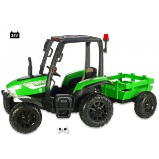 Elektrický traktor Blast s kabínou a vlekom 24V, 2x200W