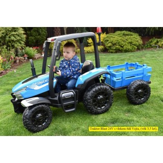 Elektrický traktor Blast s kabínou a vlekom 24V, 2x200W