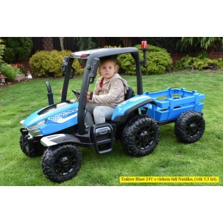 Elektrický traktor Blast s kabínou a vlekom 24V, 2x200W