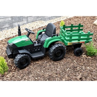 Traktor Agricultur farm s vlekom 2,4G, 24V / 2x200W, zelený