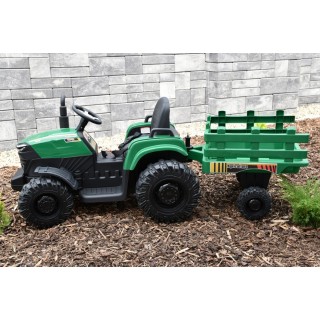 Traktor Agricultur farm s vlekom 2,4G, 24V / 2x200W, zelený