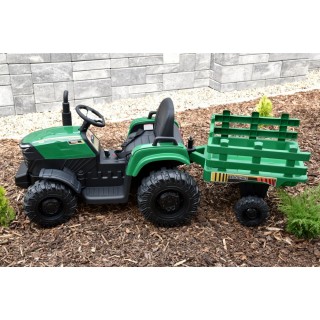 Traktor Agricultur farm s vlekom 2,4G, 24V / 2x200W, zelený