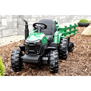 Traktor Agricultur farm s vlekom 2,4G, 24V / 2x200W, zelený