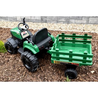 Traktor Agricultur farm s vlekom 2,4G, 24V / 2x200W, zelený