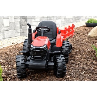Traktor Agricultur farm s vlekom 2,4G, 24V / 2x200W, červený