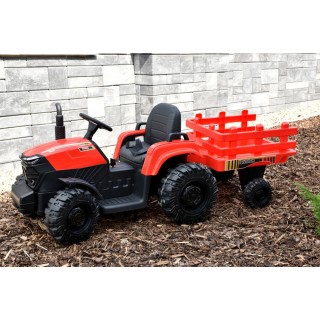Traktor Agricultur farm s vlekom 2,4G, 24V / 2x200W, červený