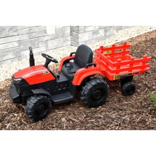 Traktor Agricultur farm s vlekom 2,4G, 24V / 2x200W, červený