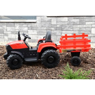 Traktor Agricultur farm s vlekom 2,4G, 24V / 2x200W, červený