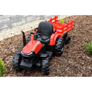 Traktor Agricultur farm s vlekom 2,4G, 24V / 2x200W, červený