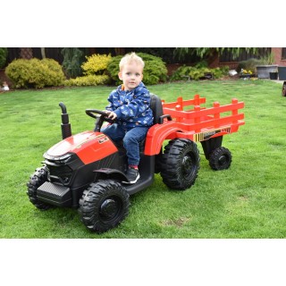 Traktor Agricultur farm s vlekom 2,4G, 24V / 2x200W, červený