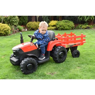 Traktor Agricultur farm s vlekom 2,4G, 24V / 2x200W, červený