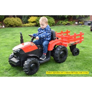 Traktor Agricultur farm s vlekom 2,4G, 24V / 2x200W, zelený