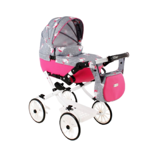 Kočiarik pre bábiku Jasmine Kids V5 šedý s jednorožcom