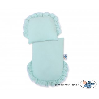 Prútený kočík pre bábiky ružový